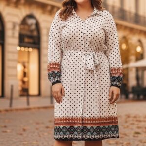 Elegant Black and White Patterned Dress